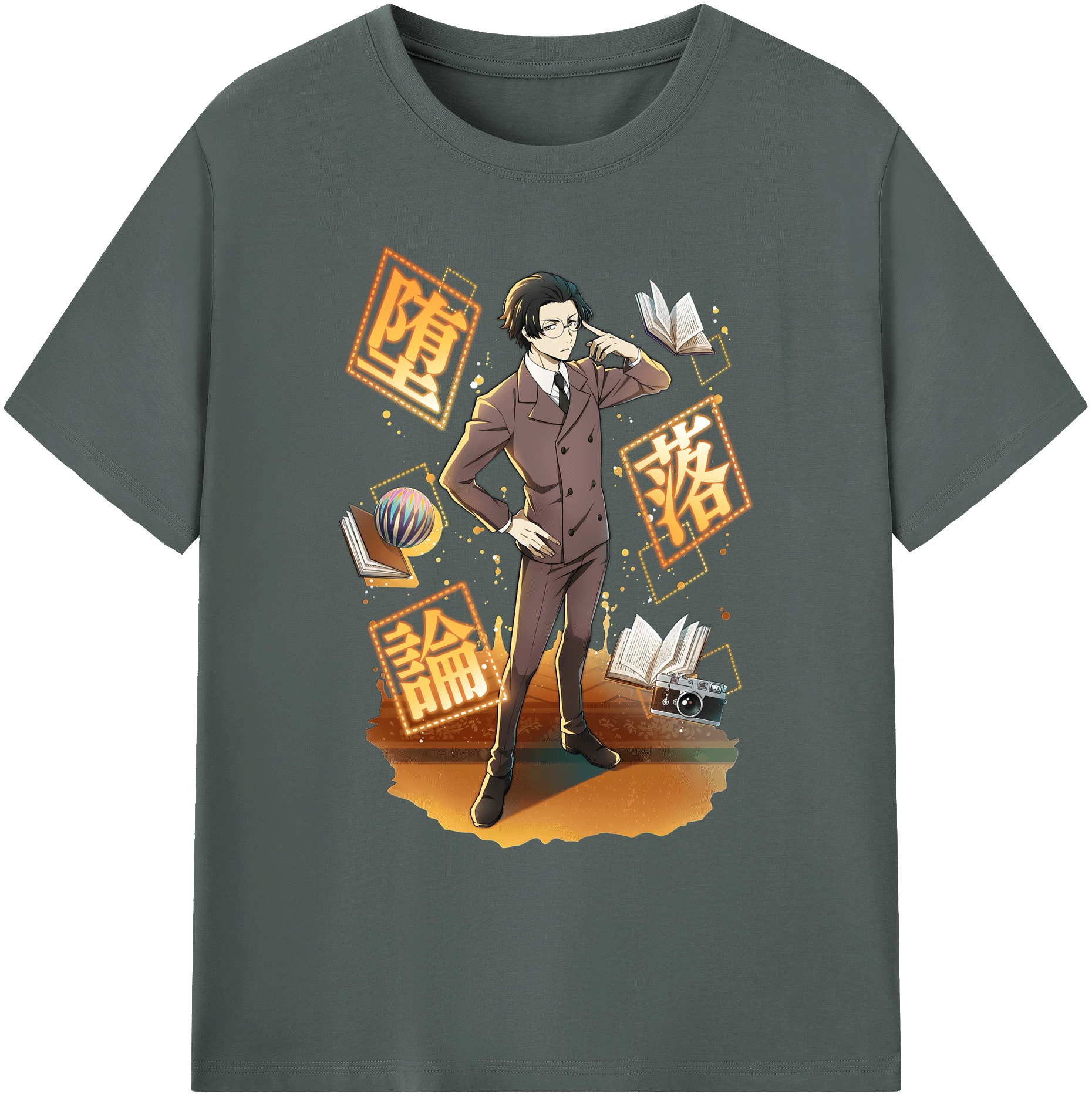 （画像用） 文豪ストレイドッグス Bungo Stray Dogs 綿100％ メンズ半袖Tシャツ｜肌触りやわらか＆通気性